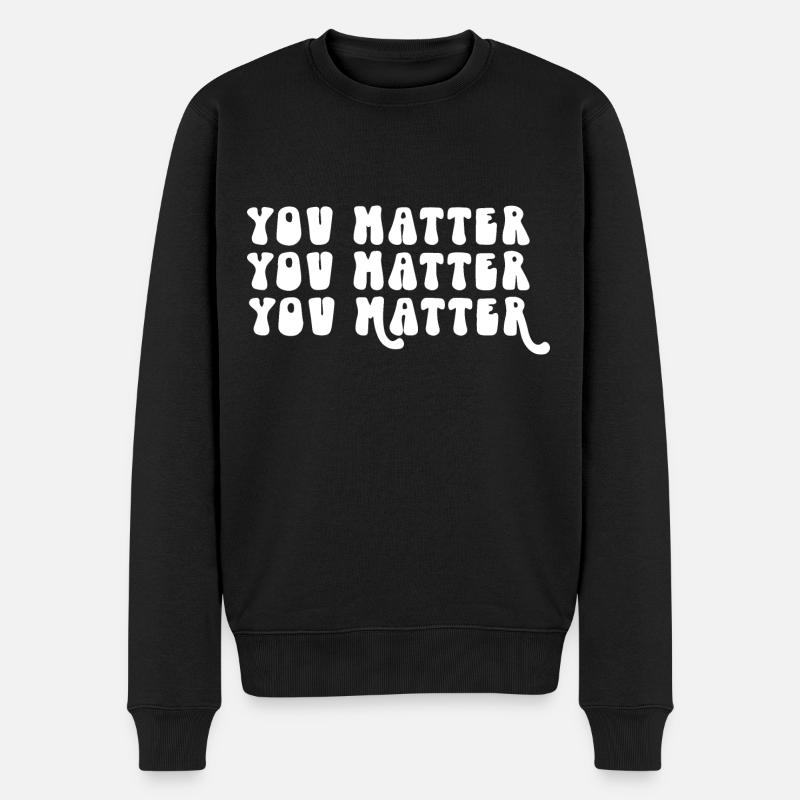 Du bist wichtig - Männer Premium Bio Pullover - Schwarz