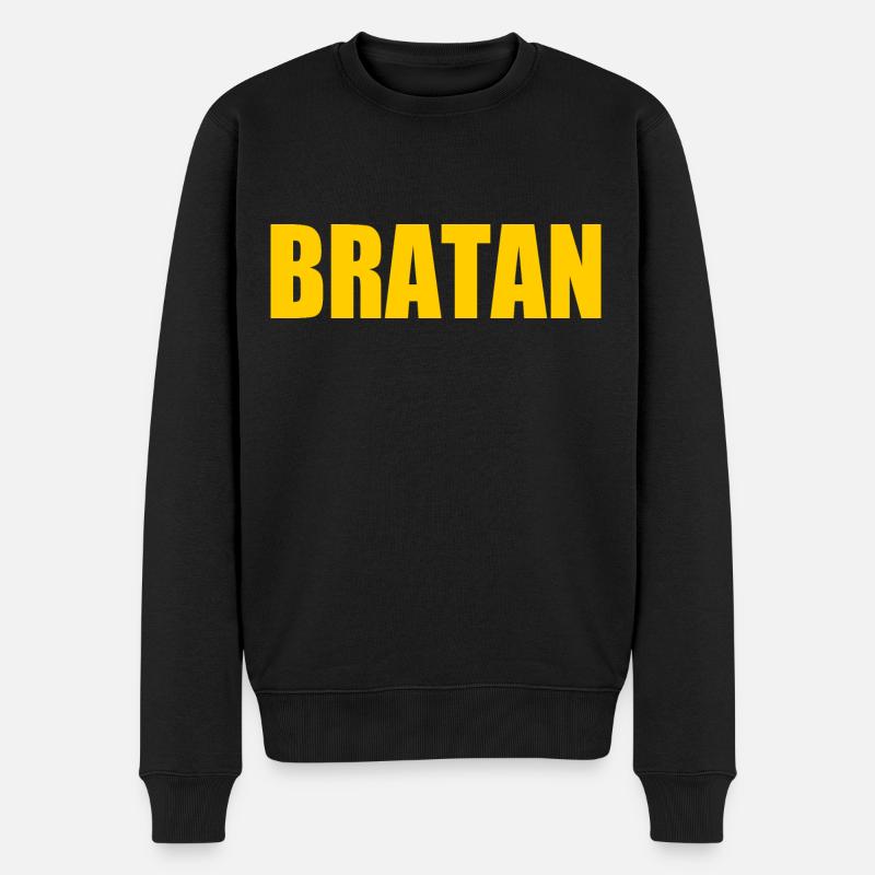 Bratan - Männer Premium Bio Pullover - Schwarz