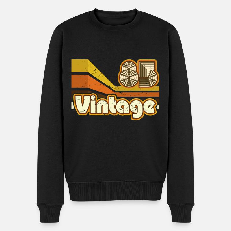 1985 Geburtstag geboren im Jahr 1985 Retro Vintage - Männer Premium Bio Pullover - Schwarz