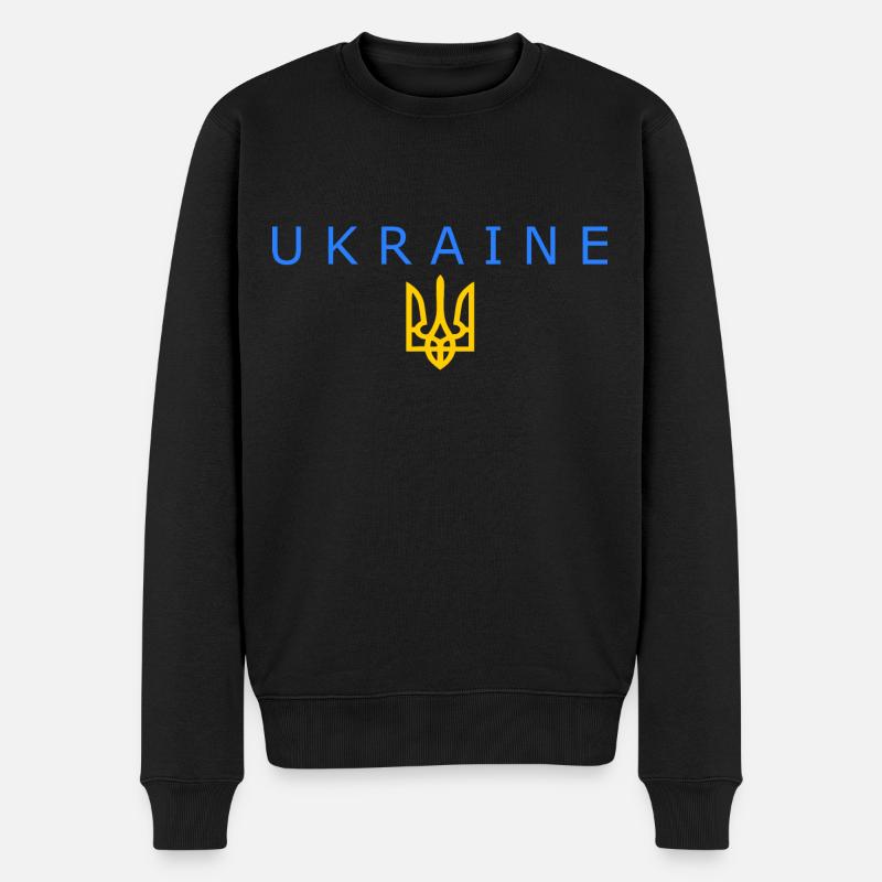 Ukraine - Männer Premium Bio Pullover - Schwarz