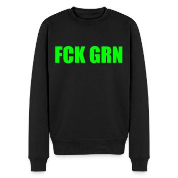 Fck grn - Männer Premium Bio Pullover - Schwarz - Vorne - Nico (187cm)