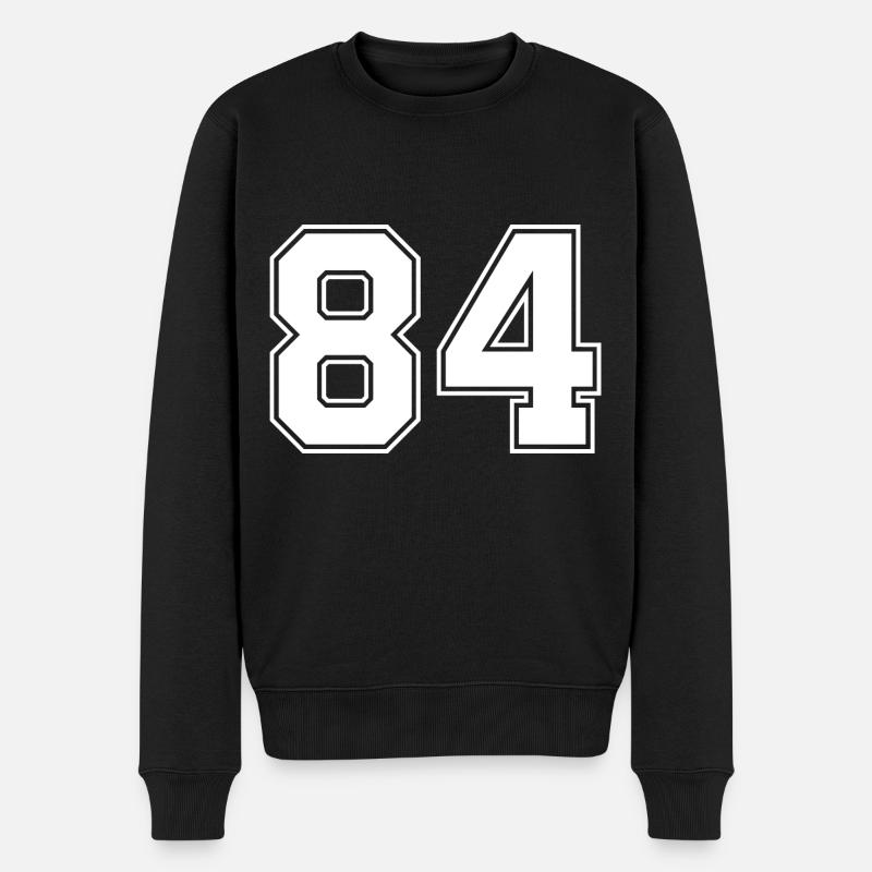 84 Zahl Trikot - Männer Premium Bio Pullover - Schwarz