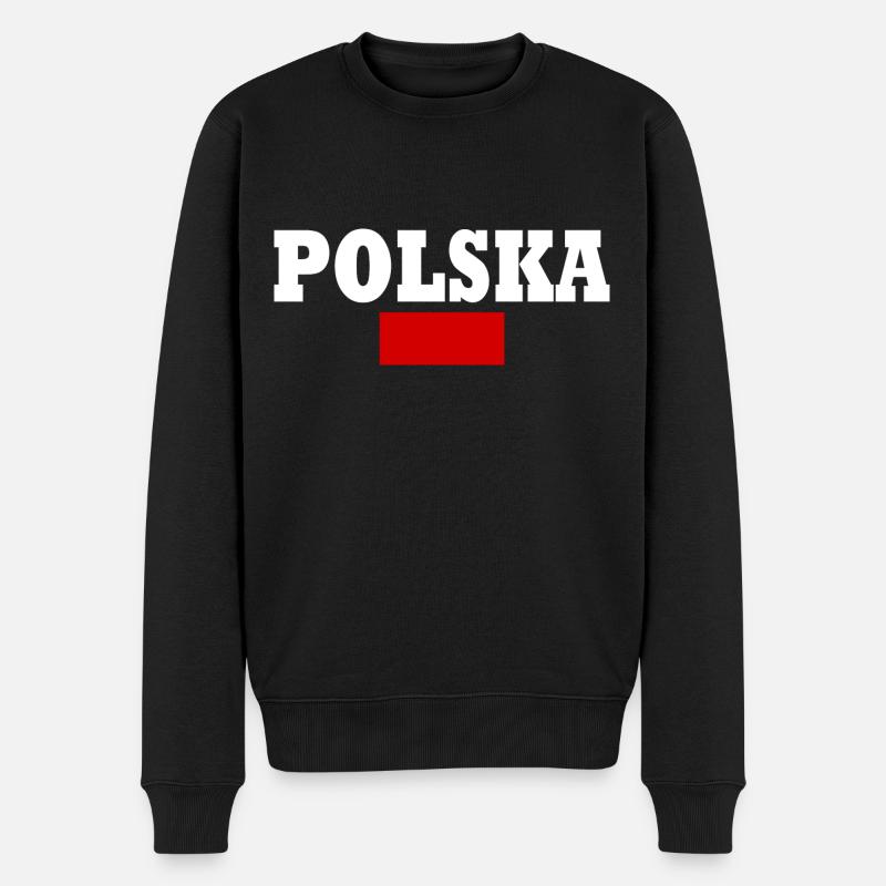 Polen - Männer Premium Bio Pullover - Schwarz