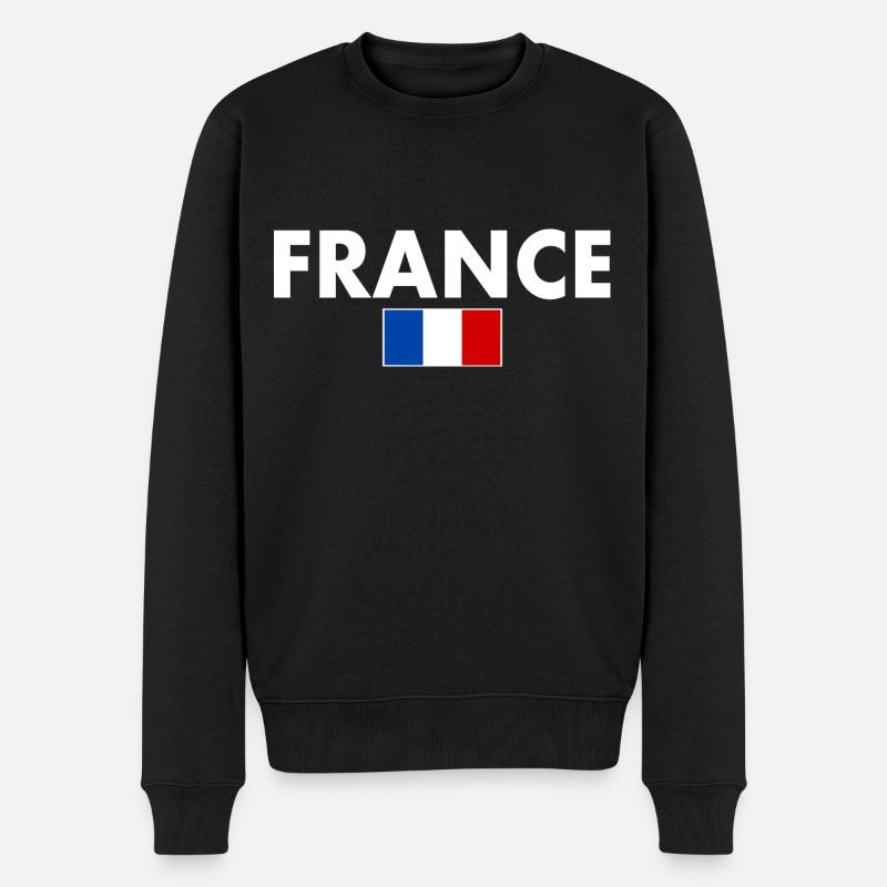Frankreich - Männer Premium Bio Pullover - Schwarz