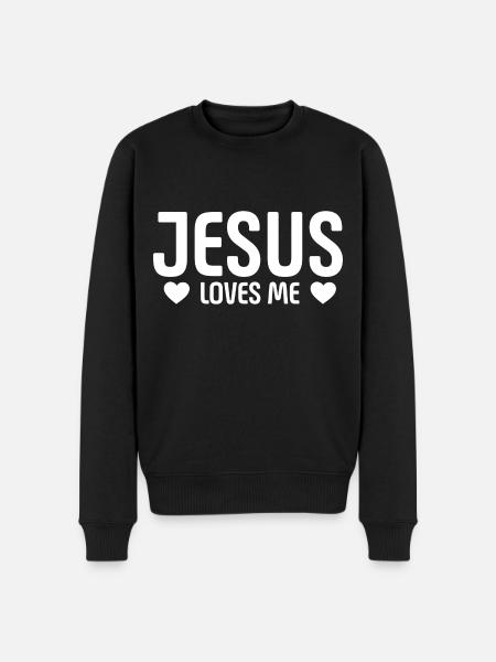 Jesus Loves Me - Men's Premium Organic Jumper - black