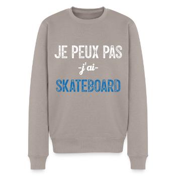 Ich kann nicht skaten - Männer Premium Bio Pullover - Taupe - Vorne - Nico (187cm)