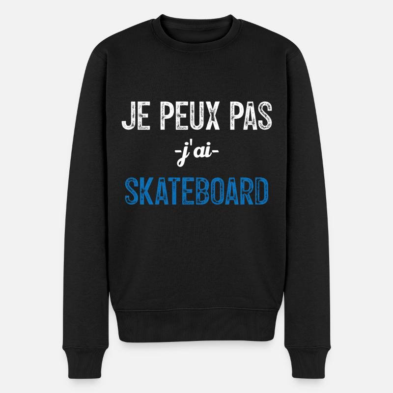 Ich kann nicht skaten - Männer Premium Bio Pullover - Schwarz