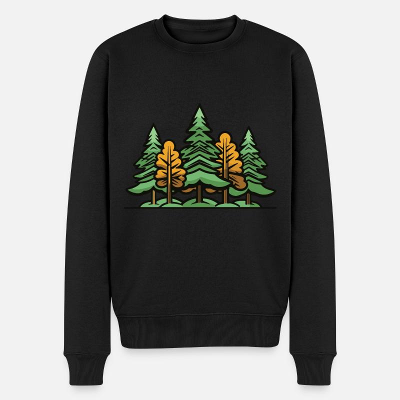 Arbres forestiers - Pull Premium bio Homme - noir