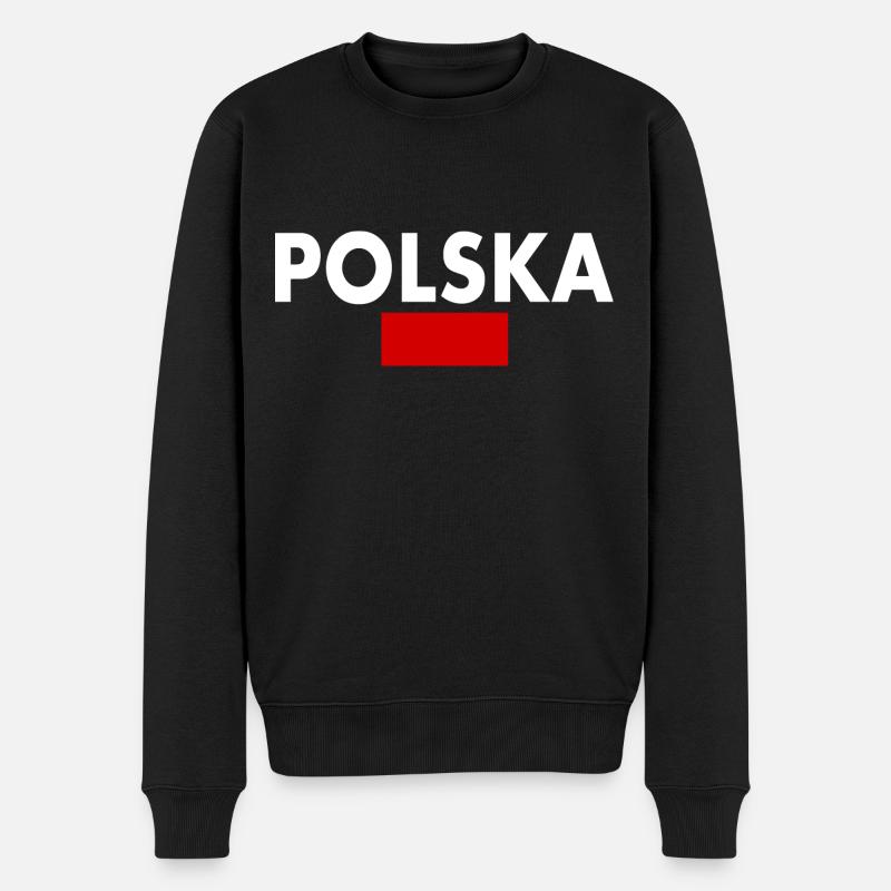 Polska - Männer Premium Bio Pullover - Schwarz