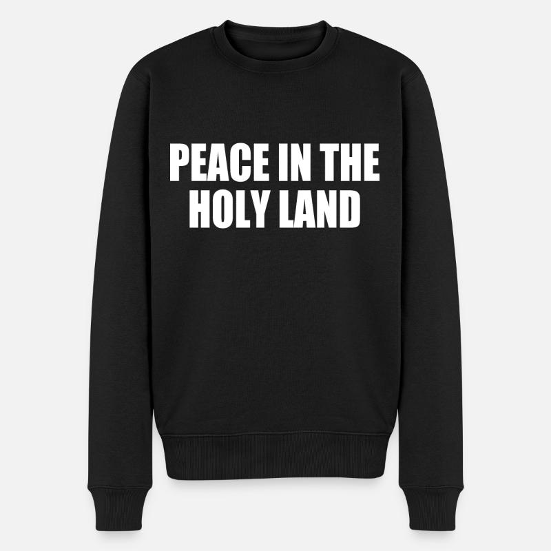 Peace in the holy land - Männer Premium Bio Pullover - Schwarz