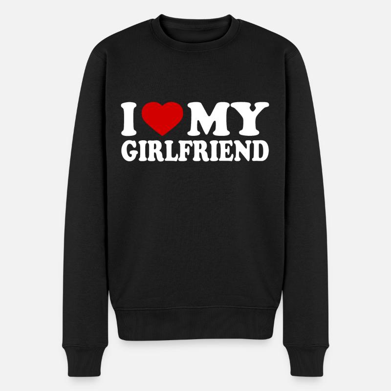 I love my girlfriend - Pull Premium bio Homme - noir