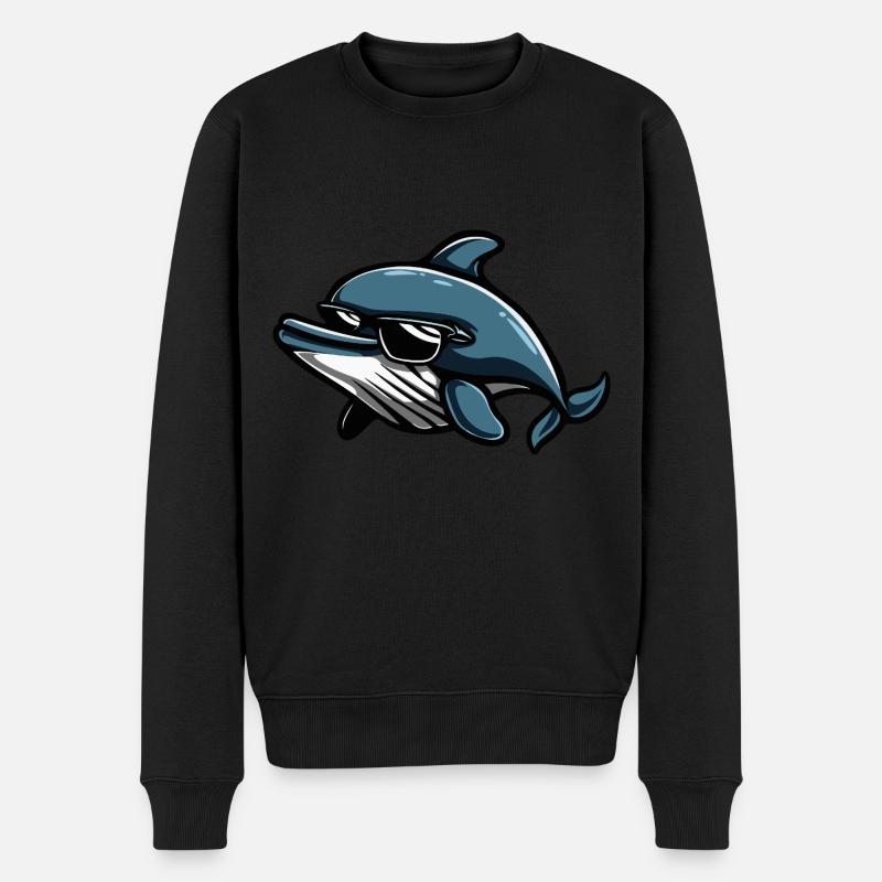 Wal Cool Tier - Männer Premium Bio Pullover - Schwarz