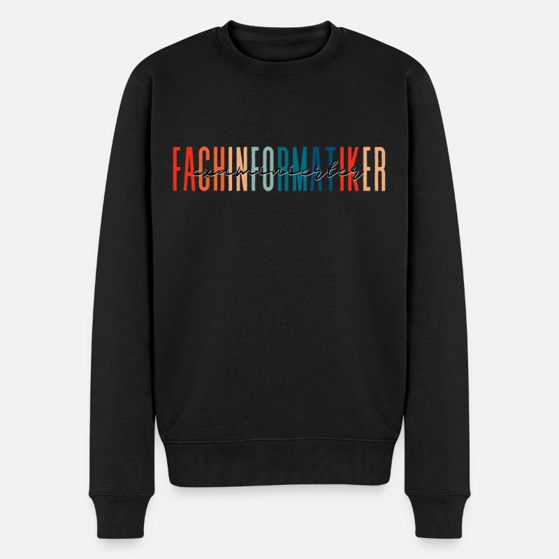 examinierter Fachinformatiker - buntes Design - Männer Premium Bio Pullover - Schwarz