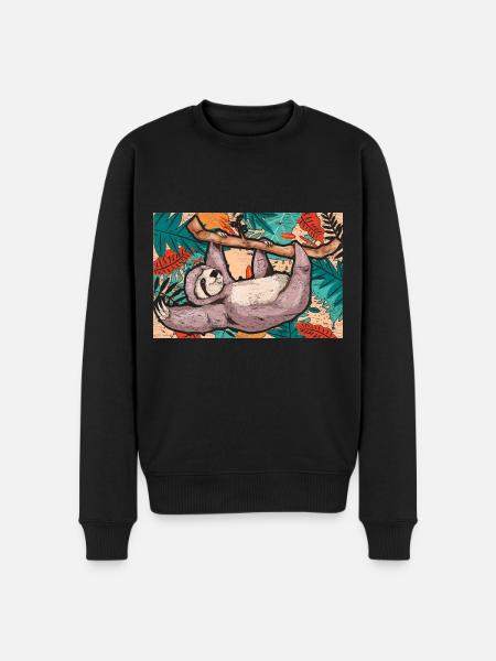 Exotic Animal Idler Gift Sloth - Men's Premium Organic Jumper - black