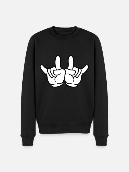 hand party comic - Männer Premium Bio Pullover - Schwarz
