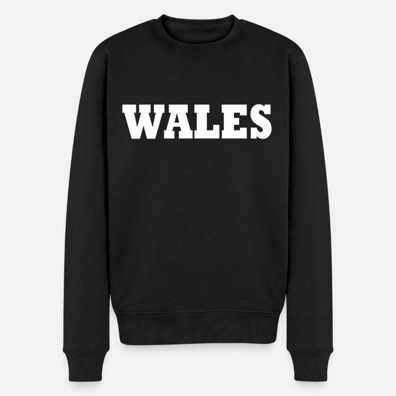 Wales - Männer Premium Bio Pullover - Schwarz