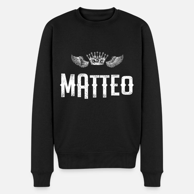Matteo - Männer Premium Bio Pullover - Schwarz