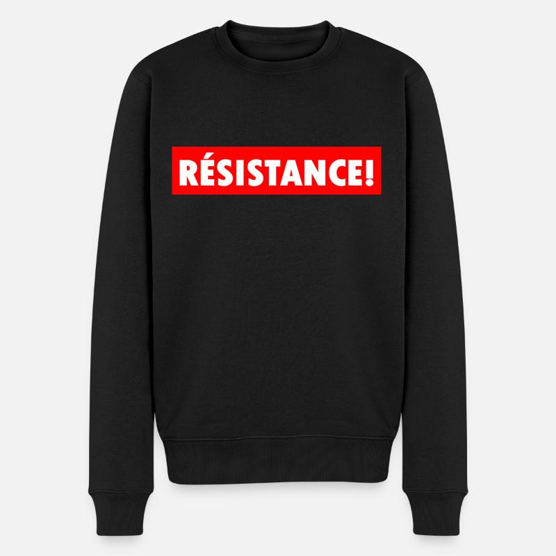 Résistance - Männer Premium Bio Pullover - Schwarz