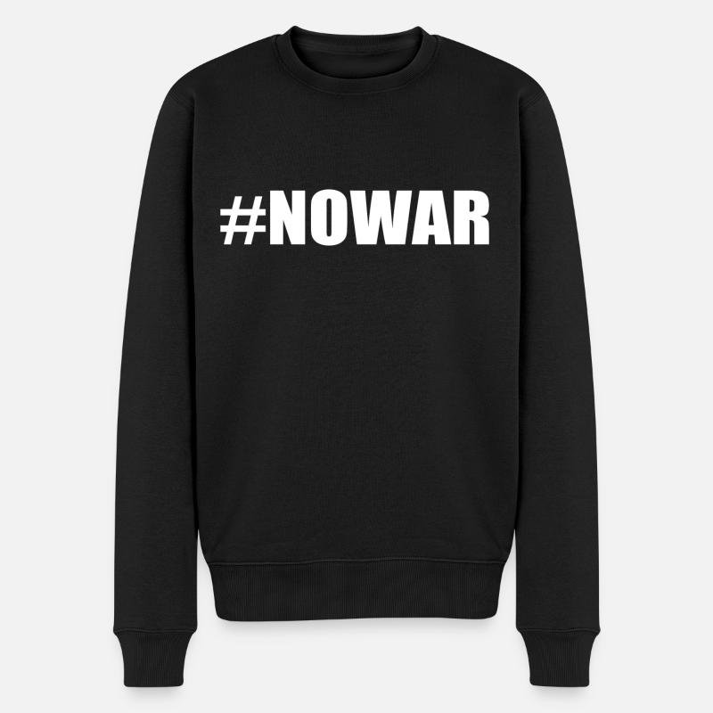 No war - Pull Premium bio Homme - noir