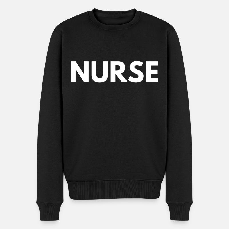 Krankenschwester - Männer Premium Bio Pullover - Schwarz