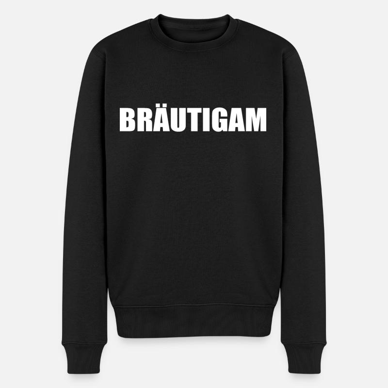 bräutigam - Männer Premium Bio Pullover - Schwarz