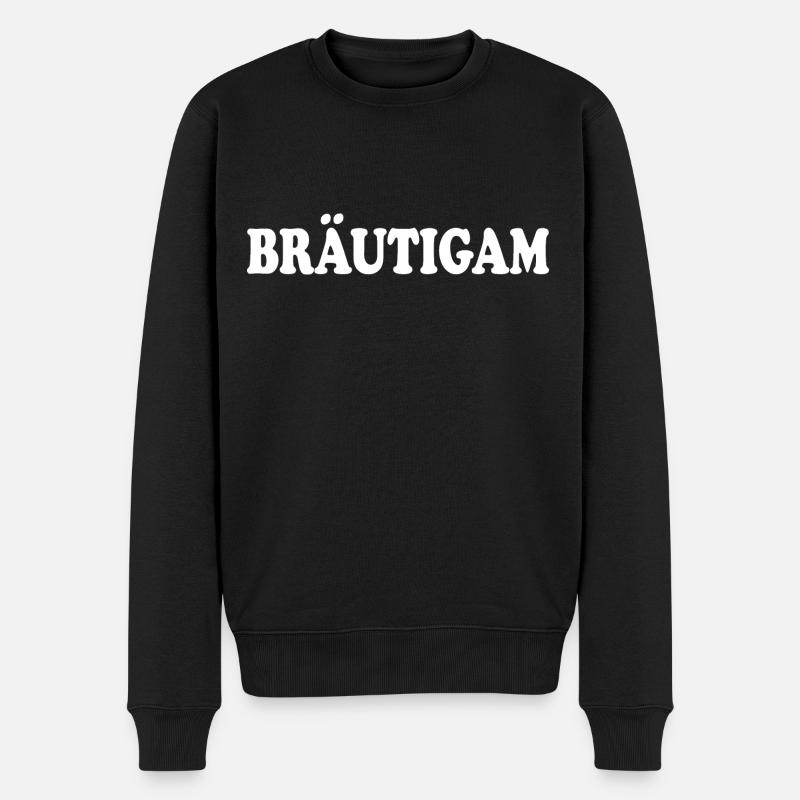 bräutigam - Männer Premium Bio Pullover - Schwarz