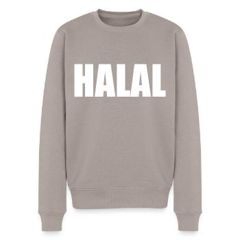 Halal - Männer Premium Bio Pullover - Taupe - Vorne - Nico (187cm)