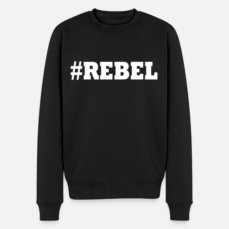 Rebell - Männer Premium Bio Pullover - Schwarz