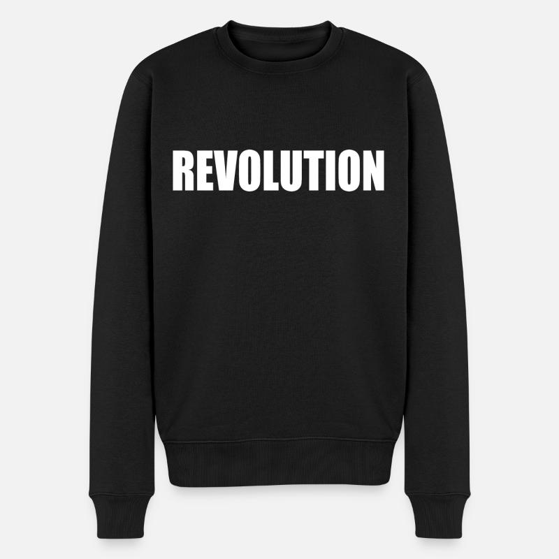 Revolution - Männer Premium Bio Pullover - Schwarz