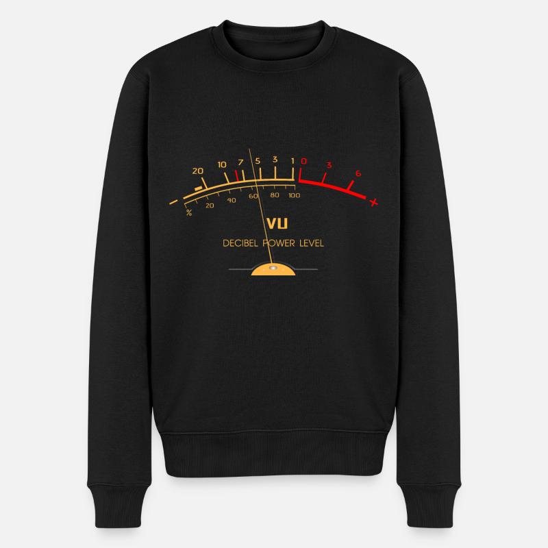 VU Meter Vintage Hi-Fi Stereo Analog Tontechnik - Männer Premium Bio Pullover - Schwarz