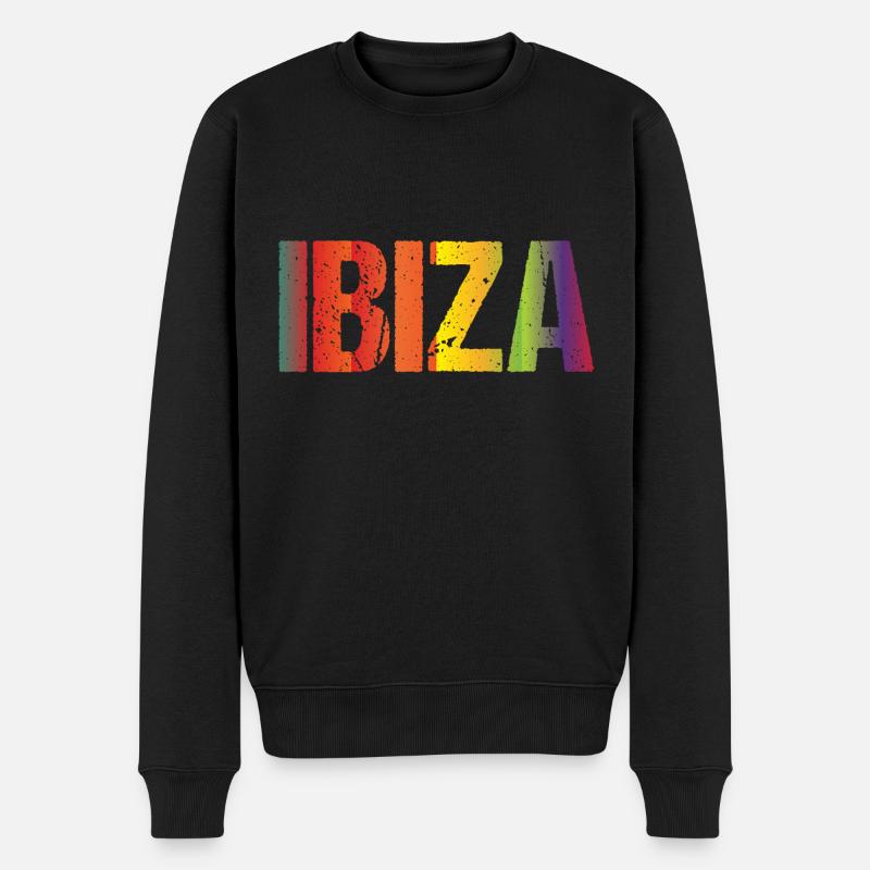 Retro Ibiza Love - Männer Premium Bio Pullover - Schwarz