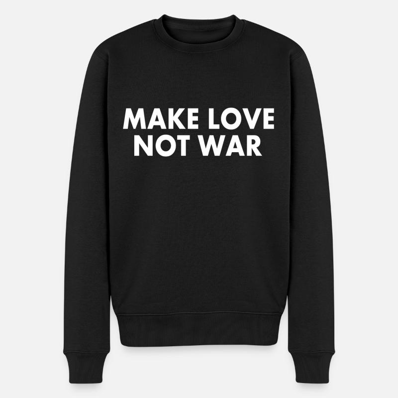 Make love not war - Men's Premium Organic Jumper - black
