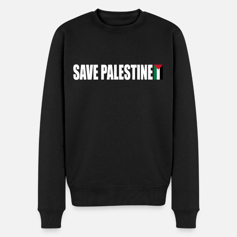 Save palestine - Männer Premium Bio Pullover - Schwarz