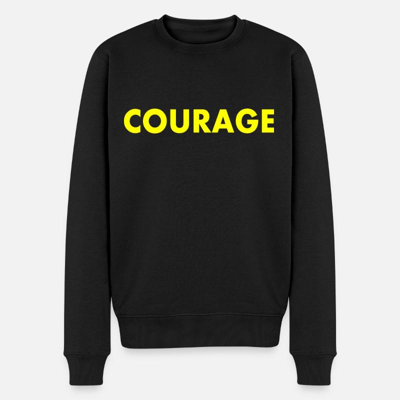 Courage - Männer Premium Bio Pullover - Schwarz