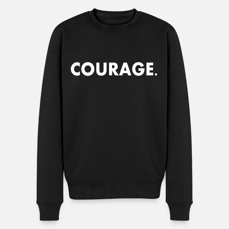 Courage - Männer Premium Bio Pullover - Schwarz