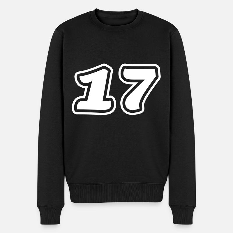 17 Symbole numérique - Pull Premium bio Homme - noir