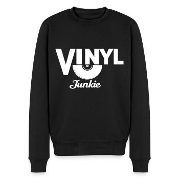 Schallplatte Vinyl Musik Plattenspieler retro - Männer Premium Bio Pullover - Schwarz - Vorne - Nico (187cm)