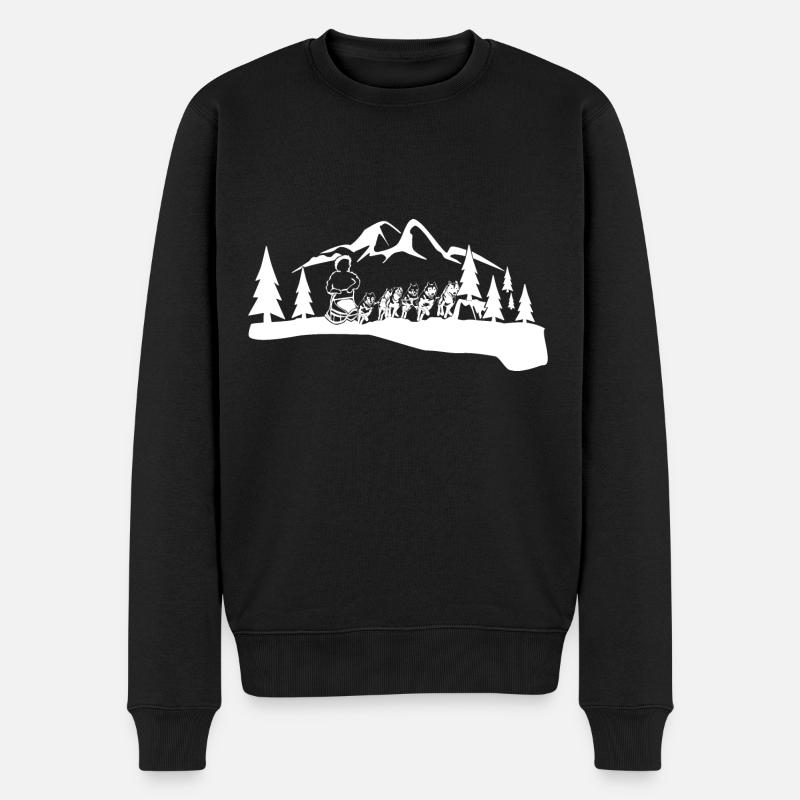 Schlittenhunde Musher - Männer Premium Bio Pullover - Schwarz