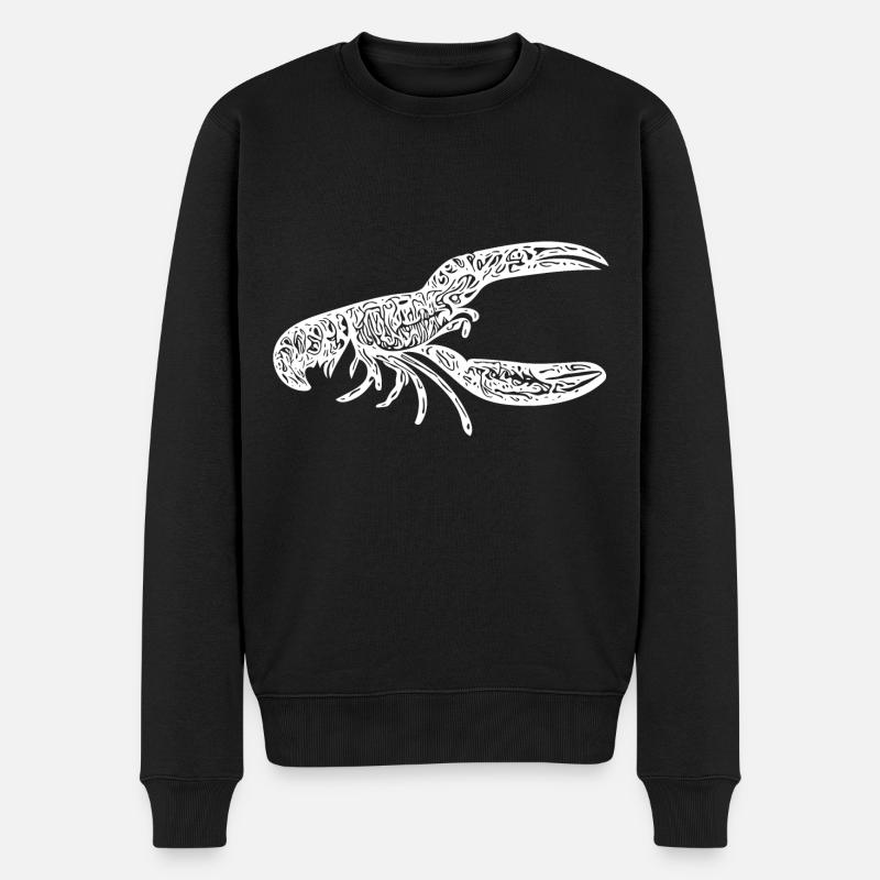 Kleine Krabbe Vintage Krebs Hummer - Männer Premium Bio Pullover - Schwarz