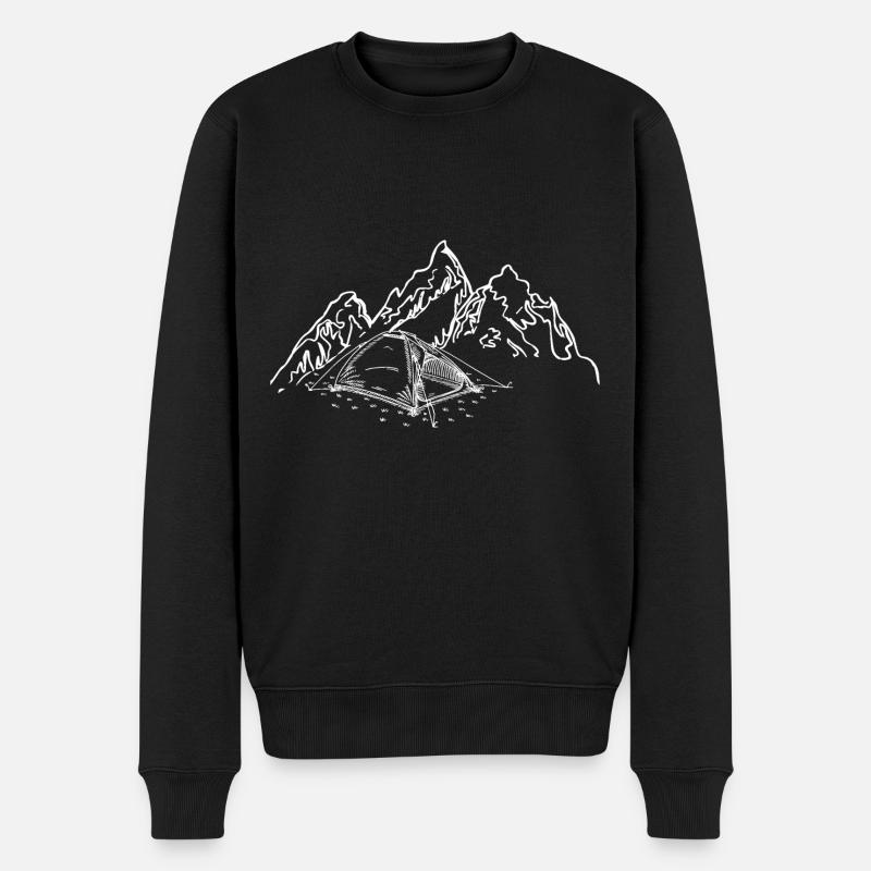 Berg - Campingzelt - (3) - Männer Premium Bio Pullover - Schwarz