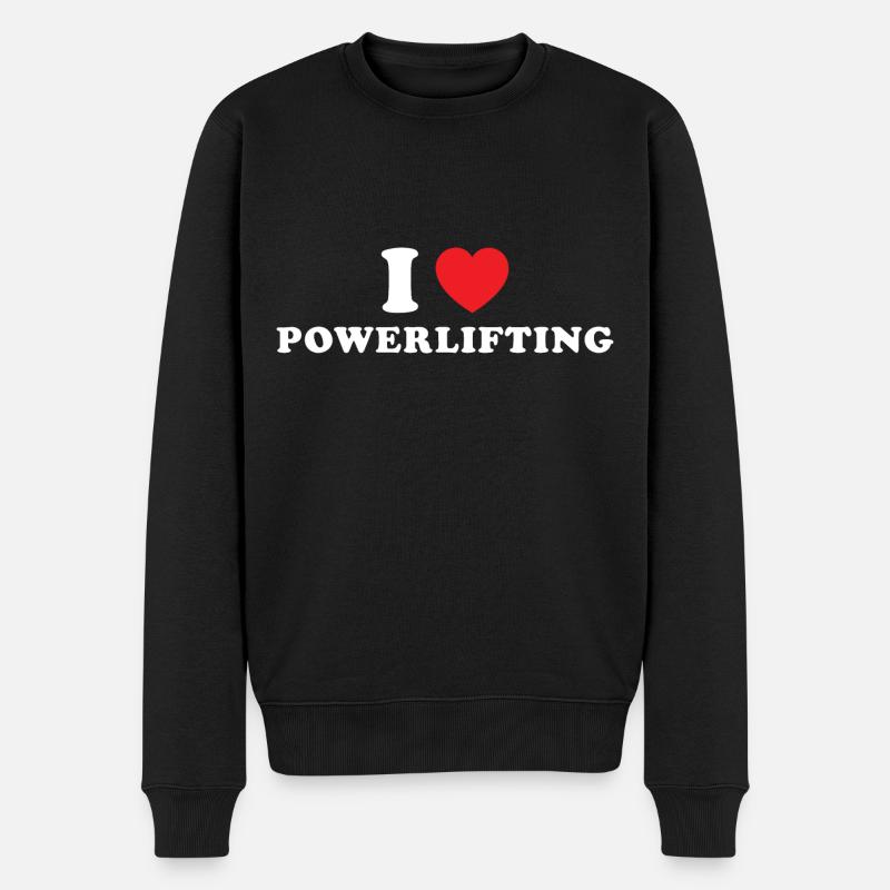 Sport I Love Powerlifting - Männer Premium Bio Pullover - Schwarz