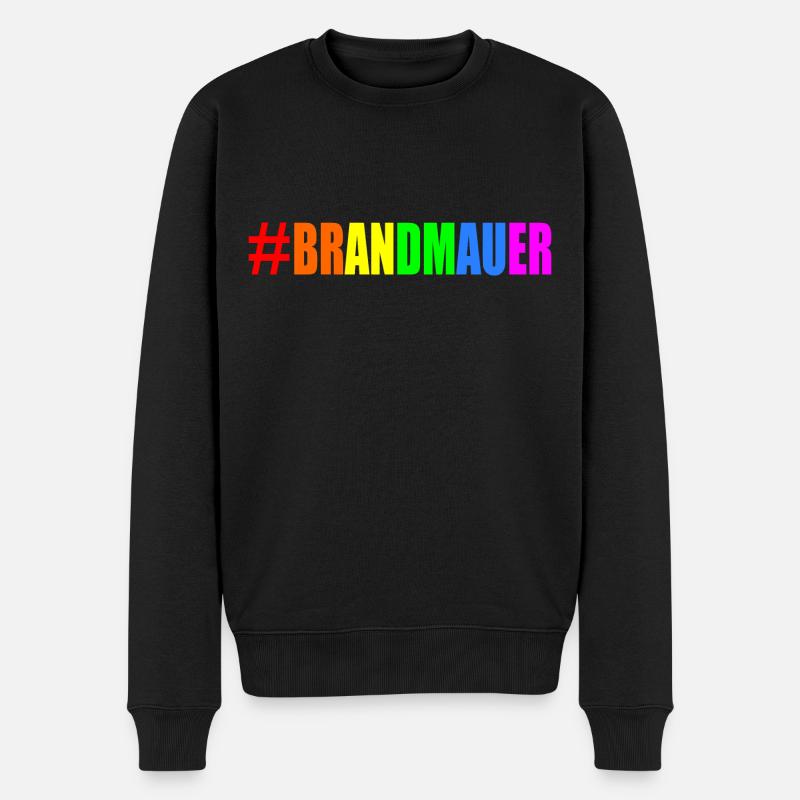 brandmauer - Männer Premium Bio Pullover - Schwarz