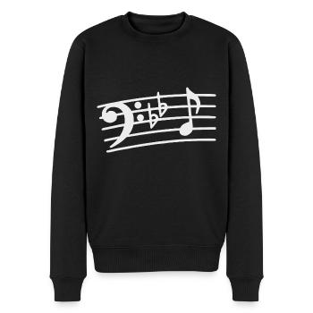 Bassschlüssel Noten Bass Musiker Bassist - Männer Premium Bio Pullover - Schwarz - Vorne - Nico (187cm)