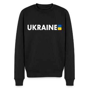 Ukraine - Männer Premium Bio Pullover - Schwarz - Vorne - Nico (187cm)