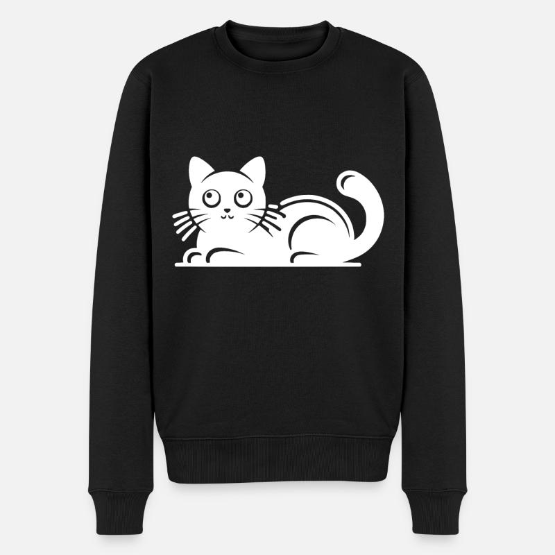Dessin de chat mignon - Pull Premium bio Homme - noir