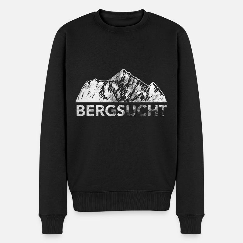 Bergsucht - (7) - Männer Premium Bio Pullover - Schwarz