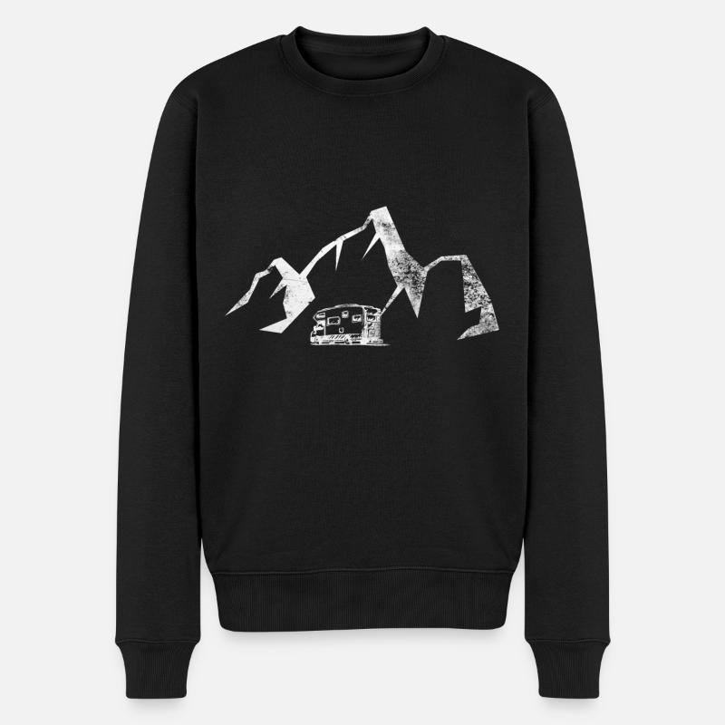 Montagne - Camping-car - (2) - Pull Premium bio Homme - noir
