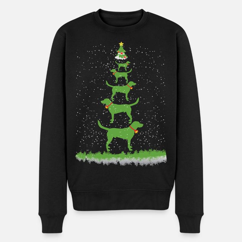 Labbi Weihnachtsbaum - Männer Premium Bio Pullover - Schwarz