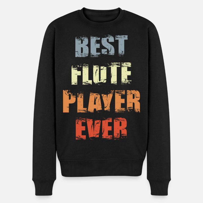Bester Flötist - Männer Premium Bio Pullover - Schwarz