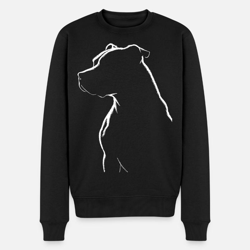 Pitbull Silhouett - Männer Premium Bio Pullover - Schwarz